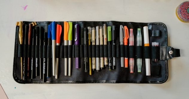roll storage of pens