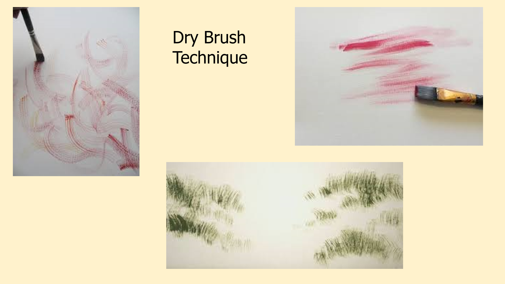 Examples of dry brush technique while painting